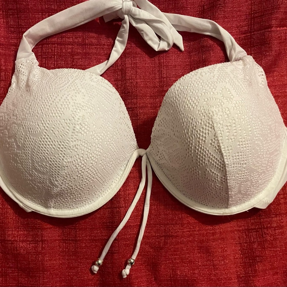 White Pour Moi Puerto Rico Padded Halter Bikini Top